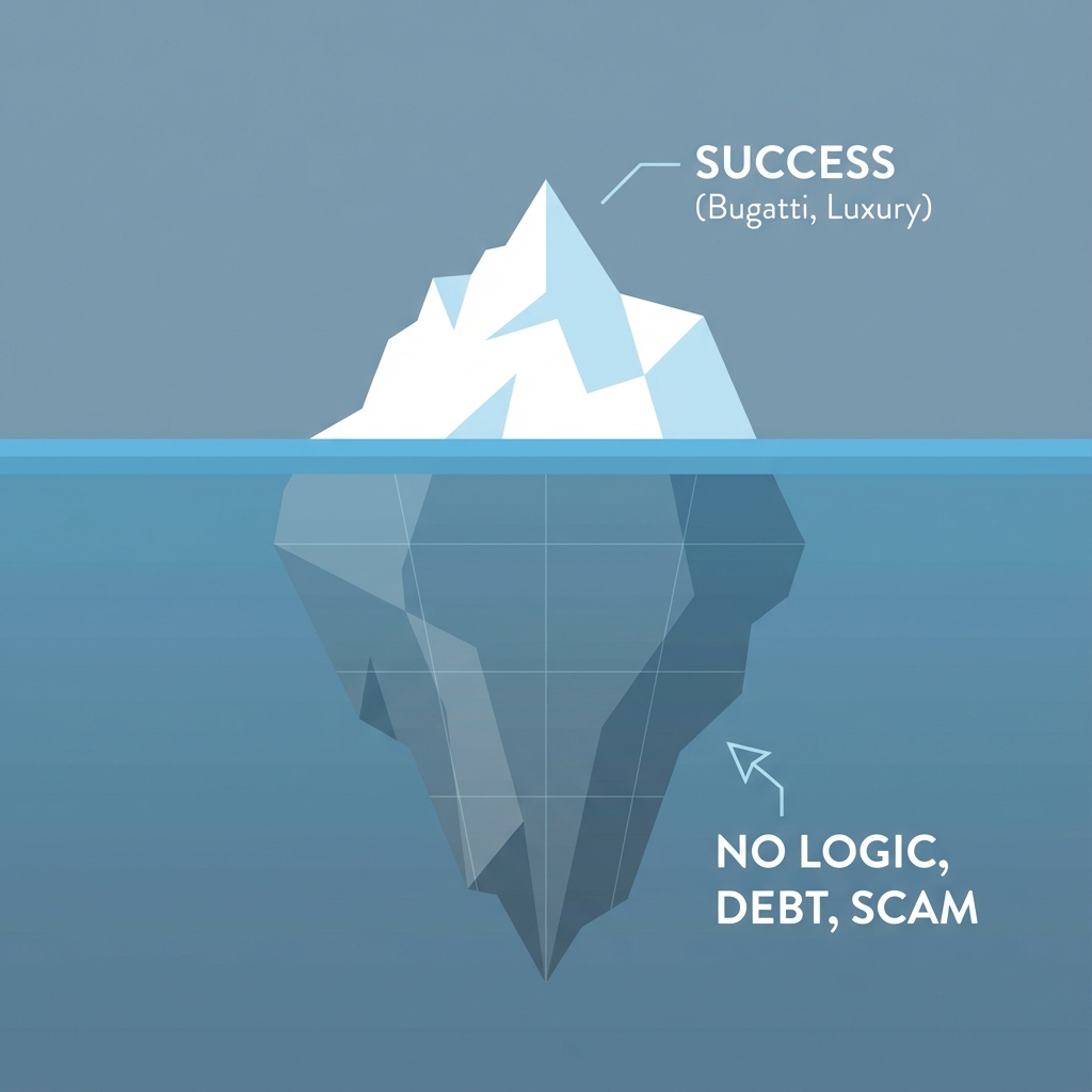 결과의 빙산 인포그래픽